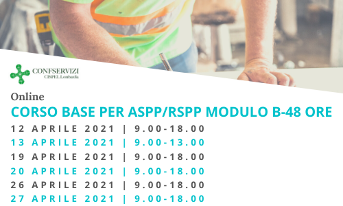 CORSO BASE PER ASPP/RSPP – Modulo B – Online