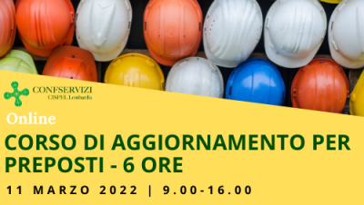 CORSO DI AGGIORNAMENTO PER PREPOSTI – 6 ORE – Online