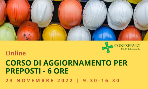 CORSO DI AGGIORNAMENTO PER PREPOSTI | 6 ORE | Online