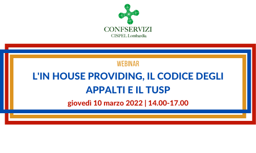 WEBINAR – L’IN HOUSE PROVIDING, IL CODICE DEGLI APPALTI E IL TUSP