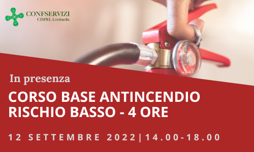 CORSO BASE ANTINCENDIO RISCHIO BASSO – 4 ore | In presenza