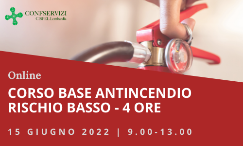 CORSO BASE ANTINCENDIO RISCHIO BASSO | 4 Ore | Online
