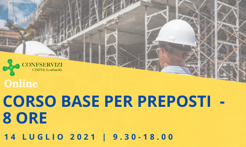 CORSO DI FORMAZIONE BASE PER PREPOSTI – Online