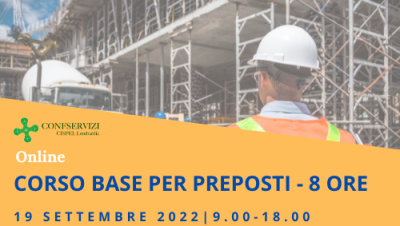 CORSO DI FORMAZIONE BASE PER PREPOSTI – 8 ore | Online