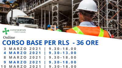 CORSO BASE PER RLS – 36 ORE – Online