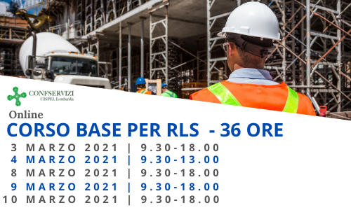 CORSO BASE PER RLS – 36 ORE – Online