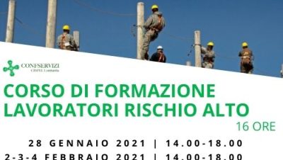 CORSO DI FORMAZIONE DI BASE PER LAVORATORI RISCHIO ALTO – 16 ORE – Online