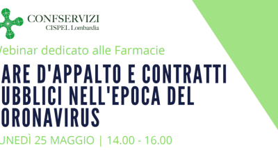 WEBINAR dedicato alle Farmacie – GARE D’APPALTO E CONTRATTI PUBBLICI NELL’EPOCA DEL CORONAVIRUS