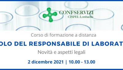 Corso di formazione – Il ruolo del Responsabile di Laboratorio. Novità e aspetti legali – Online