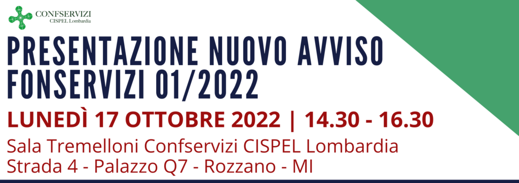 Presentazione nuovo avviso Fonservizi 01/2022