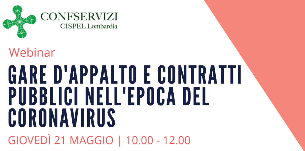 WEBINAR – GARE D’APPALTO E CONTRATTI PUBBLICI NELL’EPOCA DEL CORONAVIRUS