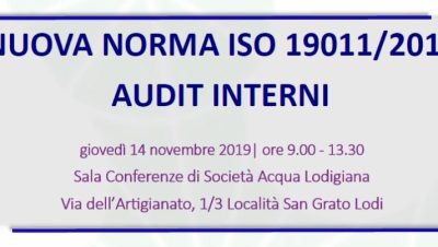 NUOVA NORMA ISO 19011/2018 – AUDIT INTERNI