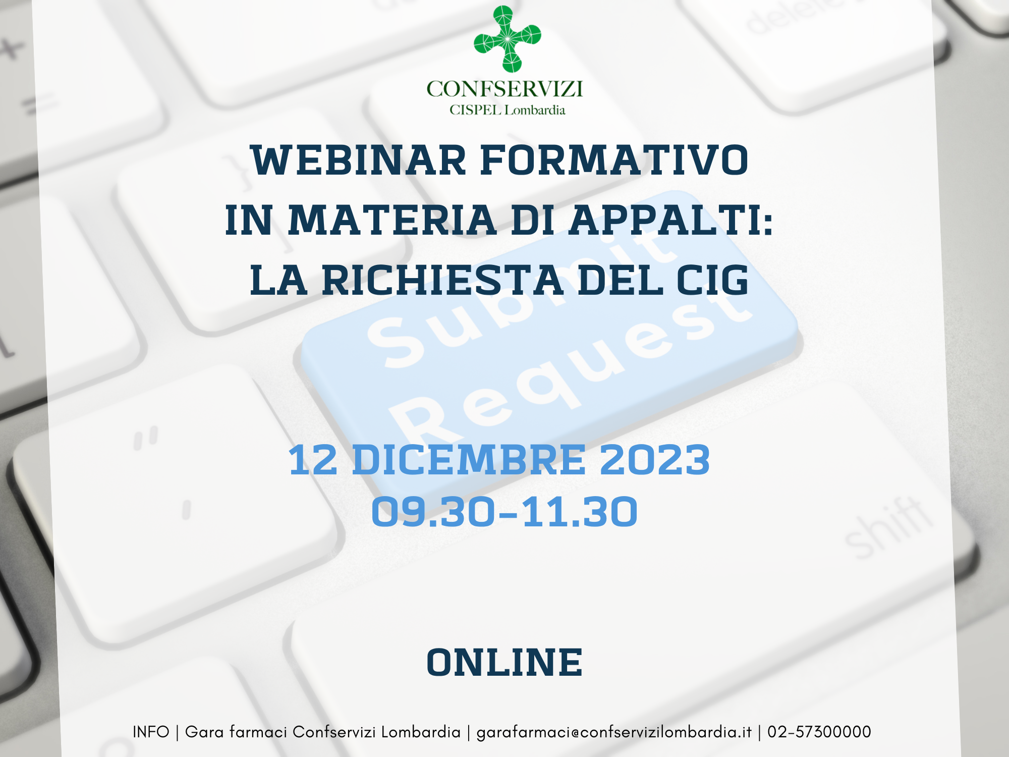 Webinar formativo in materia di appalti: la richiesta del CIG