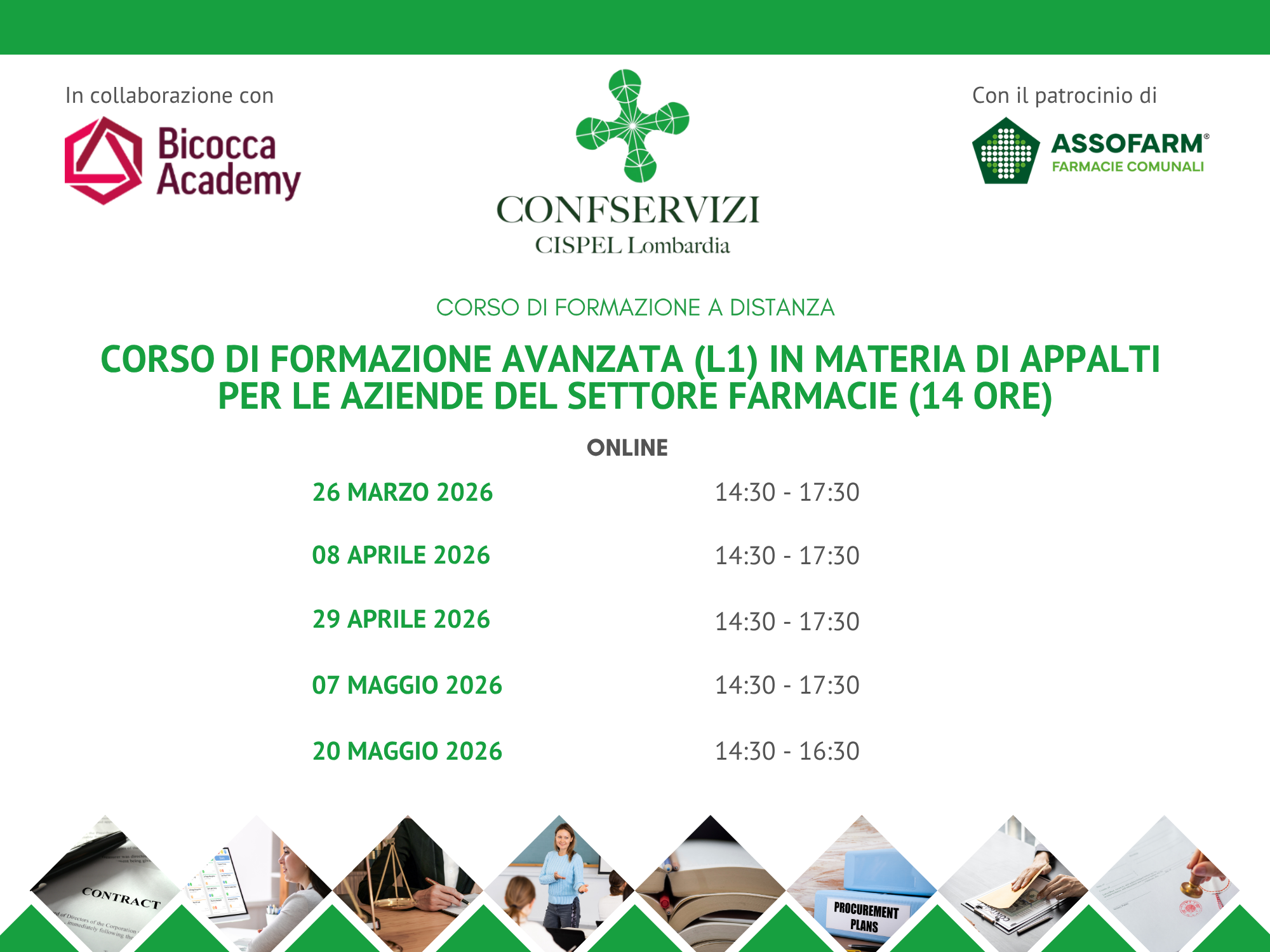 Corso di formazione avanzata (L1) in materia di appalti per le aziende del settore farmacie