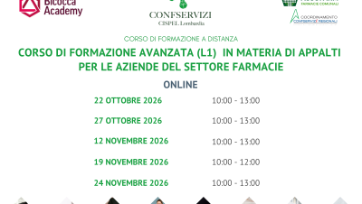 Corso di formazione avanzata (L1) in materia di appalti per le aziende del settore farmacie